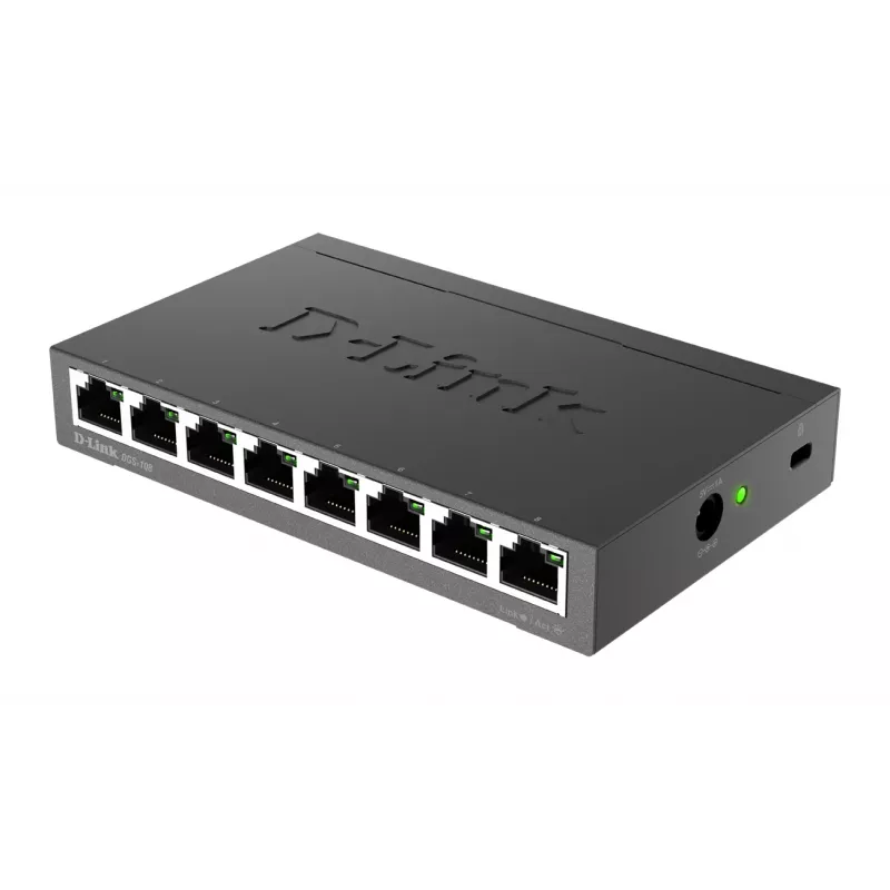 D-Link DGS-108 Nevaldomas L2 Gigabit Ethernet (10/100/1000) Juodas