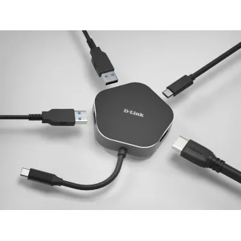 D-Link 4-in-1 USB-C Hub su HDMI ir Power Delivery