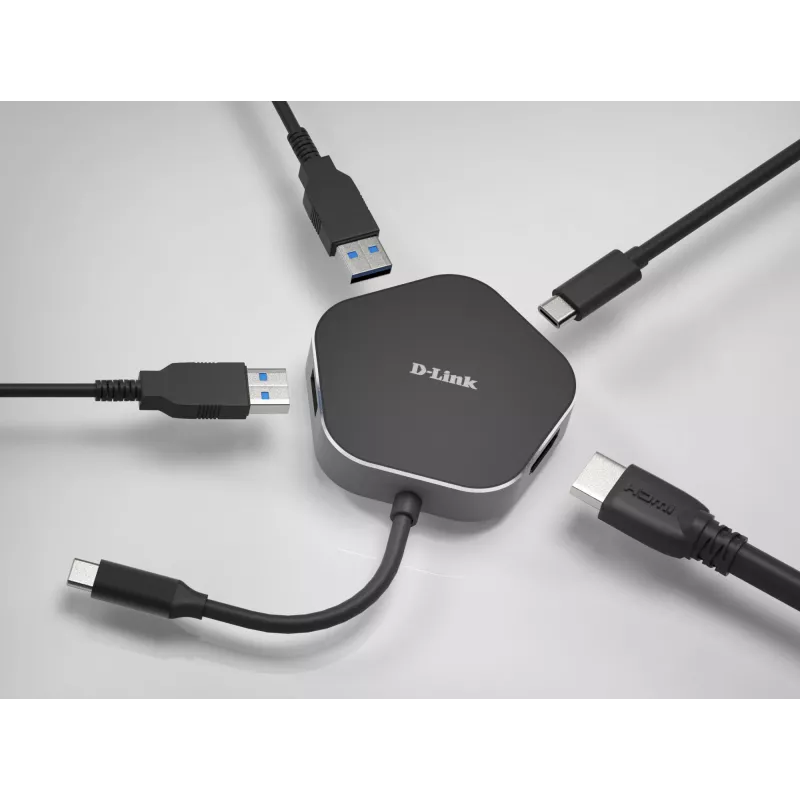 D-Link 4-in-1 USB-C Hub su HDMI ir Power Delivery