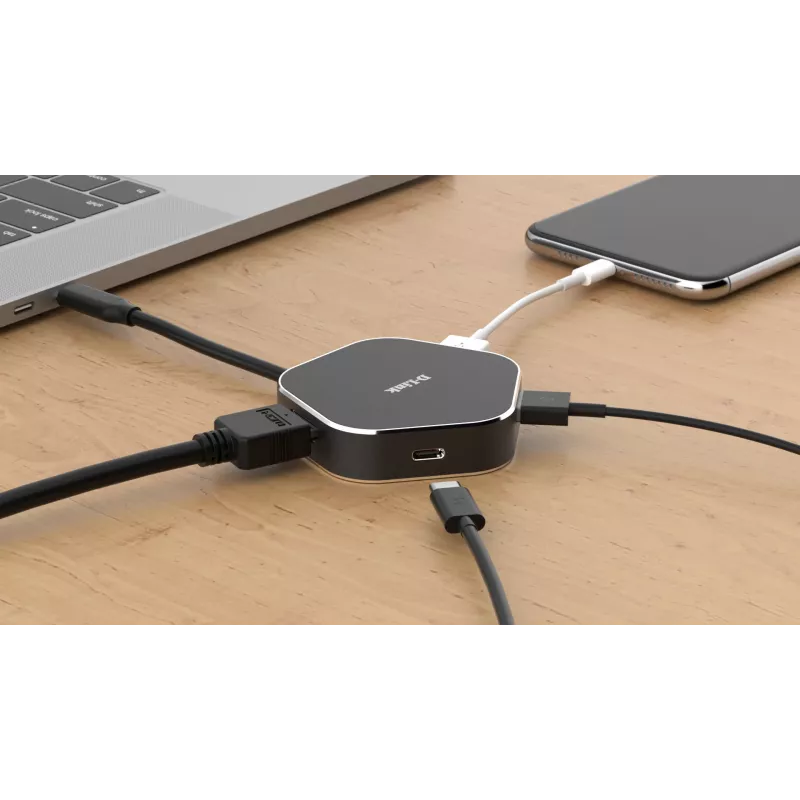 D-Link 4-in-1 USB-C Hub su HDMI ir Power Delivery