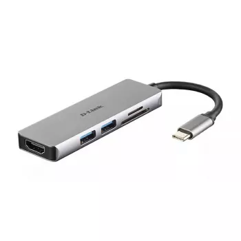 D-Link 5-in-1 USB-C Hub su HDMI ir SD/microSD kortelių skaitytuvu