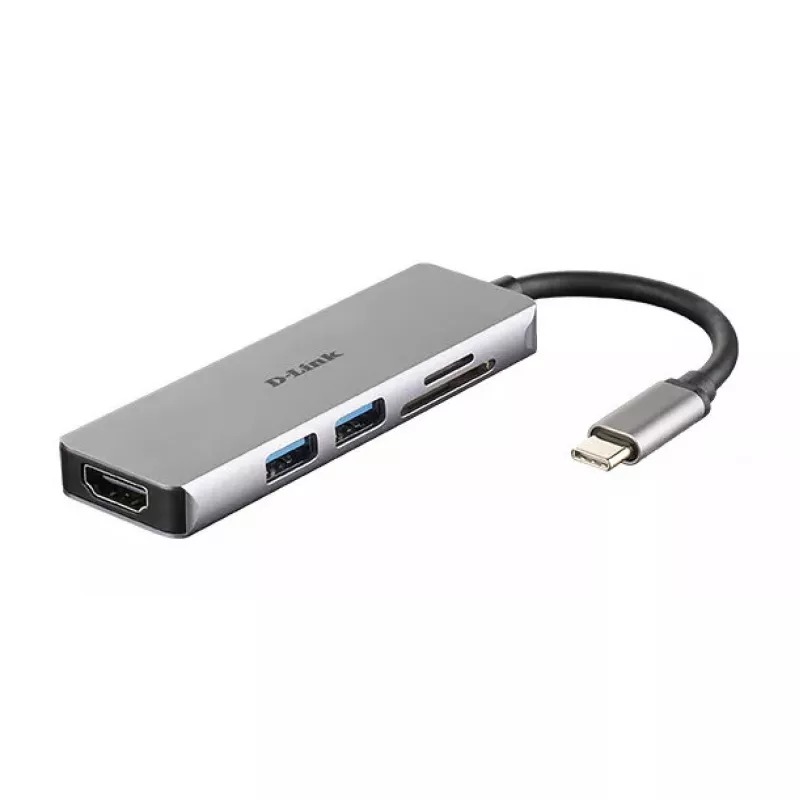 D-Link 5-in-1 USB-C Hub su HDMI ir SD/microSD kortelių skaitytuvu