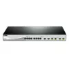 D-Link DXS-1210-12TC/E tinklo jungiklis, valdomas L2, 10G Ethernet (100/1000/10000), 1U, juodas, sidabrinis