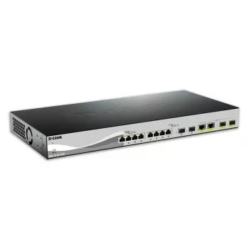 D-Link DXS-1210-12TC/E tinklo komutatorius, valdomas L2 10G Ethernet (100/1000/10000) 1U, juodas, sidabrinis