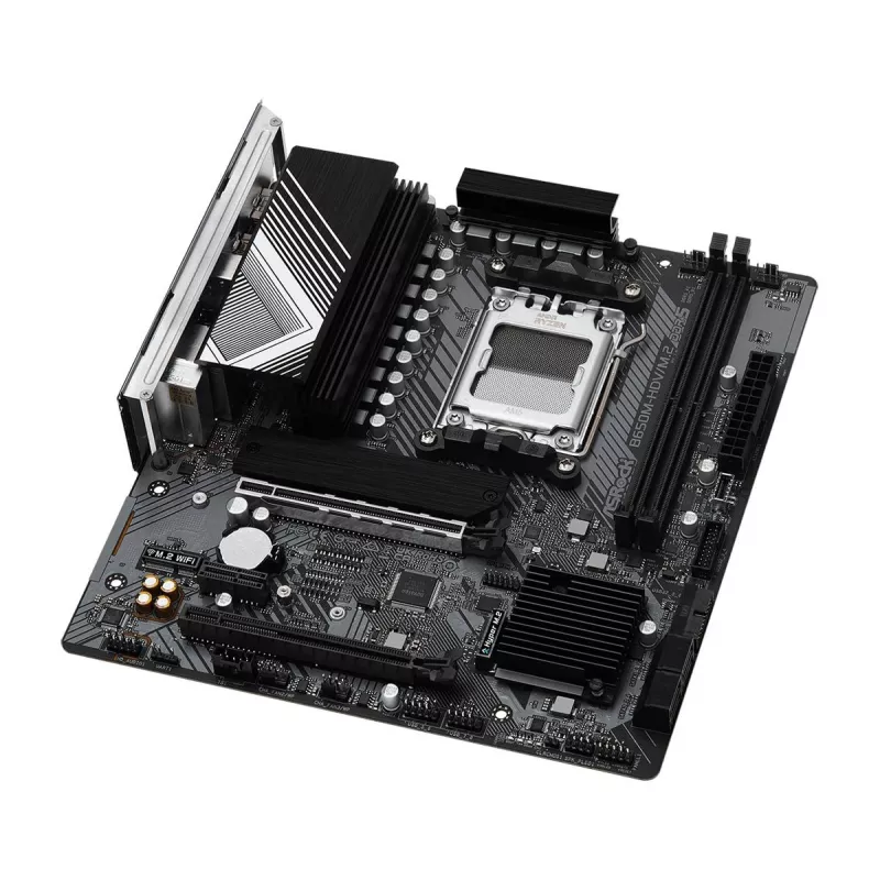 Motininė plokštė ASRock B650M-HDV/M.2 micro ATX — AMD B650, Socket AM5, DDR5, 2 atminties lizdai, 64GB, M.2 ir SATA III