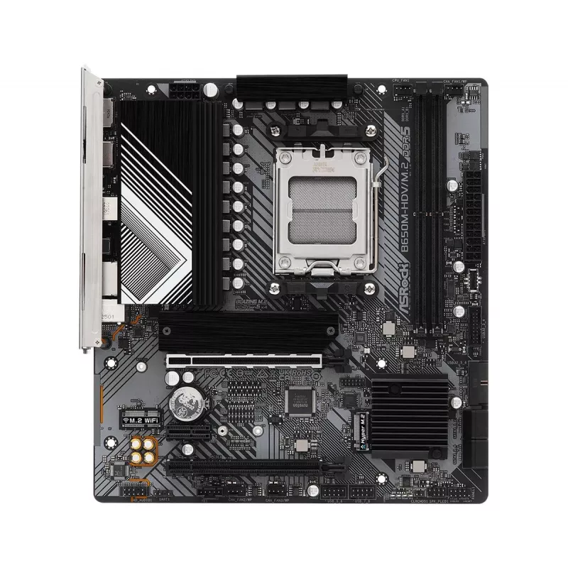 Motininė plokštė ASRock B650M-HDV/M.2 micro ATX — AMD B650, Socket AM5, DDR5, 2 atminties lizdai, 64GB, M.2 ir SATA III