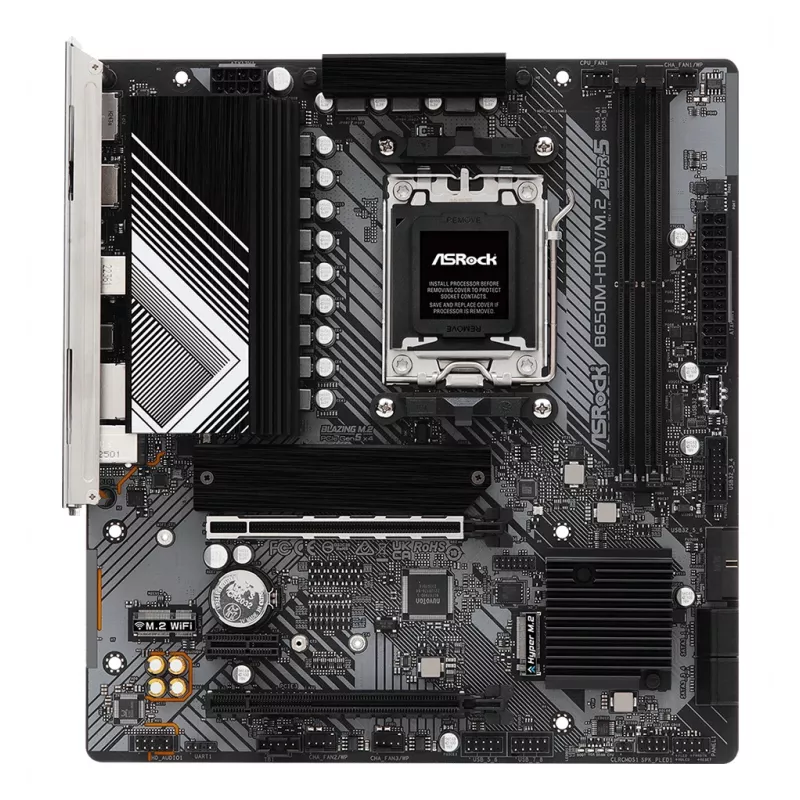 Motininė plokštė ASRock B650M-HDV/M.2 micro ATX — AMD B650, Socket AM5, DDR5, 2 atminties lizdai, 64GB, M.2 ir SATA III