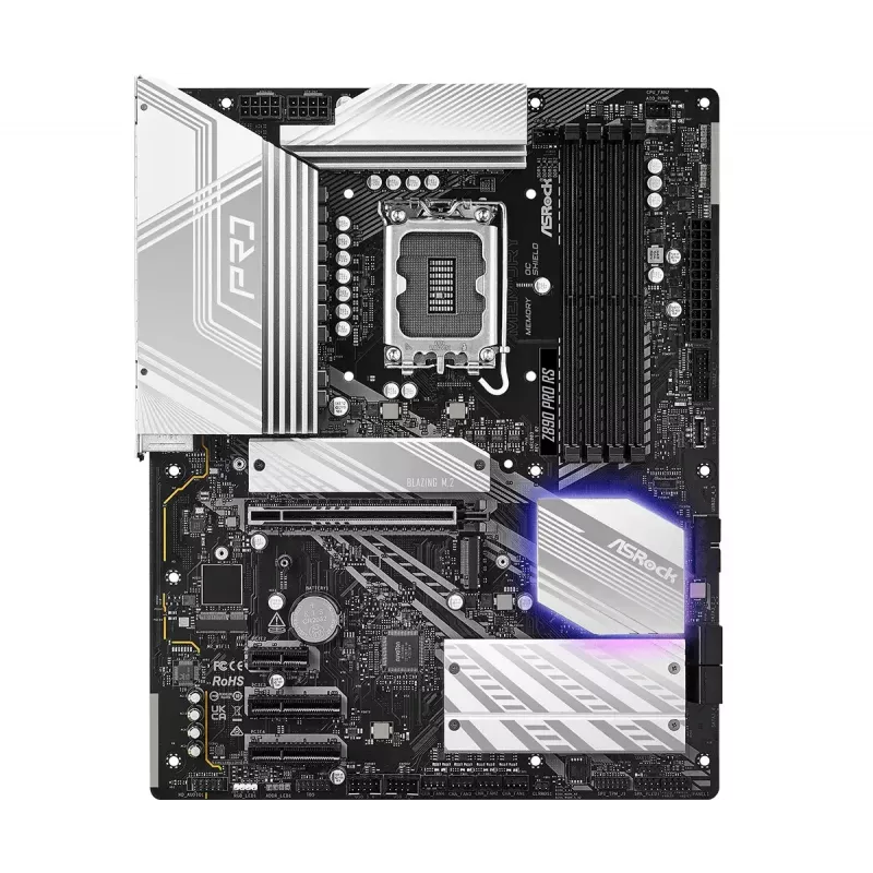 Motininė plokštė ASRock Z890 Pro RS — Intel Z890, LGA 1851, ATX, 4x DDR5 lizdai, PCIe Gen5 x16, 2,5Gb LAN, Thunderbolt 4