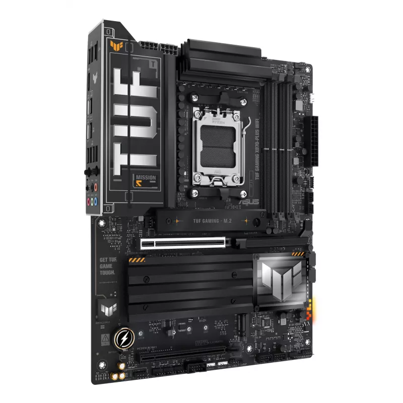 Motininė plokštė ASUS TUF GAMING X870-PLUS WIFI — AMD X870, Socket AM5, ATX, DDR5, 4 DIMM, Wi‑Fi 7, Bluetooth 5.4