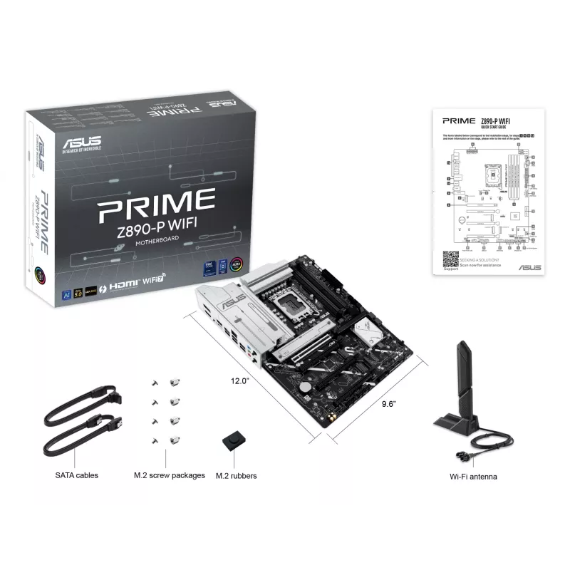 Motininė plokštė ASUS PRIME Z890‑P WIFI Intel Z890 LGA 1851 ATX, DDR5, 4x DIMM, 4x M.2, Wi‑Fi 7, 2.5Gb LAN