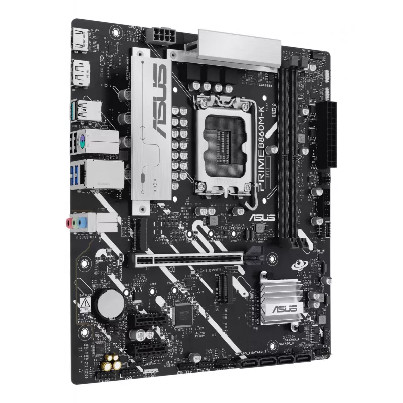 Motininė plokštė ASUS PRIME B860M-K — Intel B860, LGA 1851, micro ATX, DDR5, 2x M.2, 2 DIMM, 2,5Gb LAN