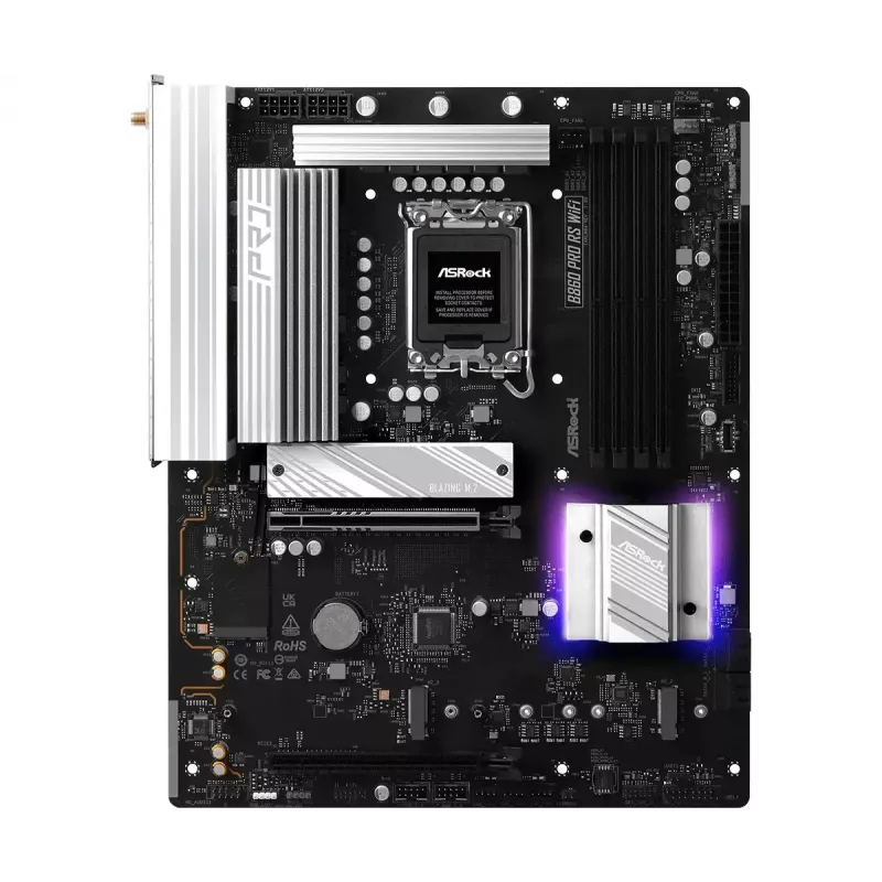 Motininė plokštė ASRock B860 Pro RS WiFi Intel B860 LGA1851 ATX, 4x DDR5 lizdai, 256GB, Wi‑Fi 6E, 2.5GbE
