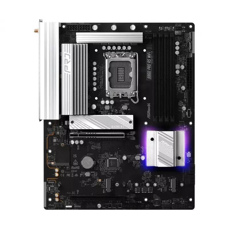 Motininė plokštė ASRock B860 Pro RS WiFi Intel B860 LGA1851 ATX, 4x DDR5 lizdai, 256GB, Wi‑Fi 6E, 2.5GbE