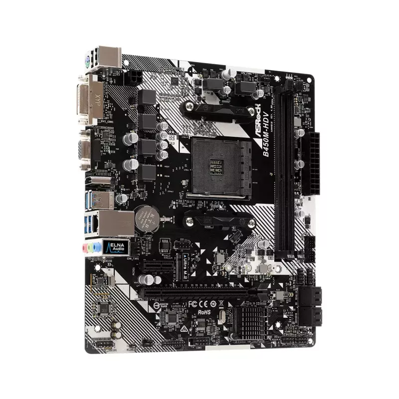 Motininė plokštė ASRock B450M-HDV R4.0 AMD B450 Socket AM4 micro ATX