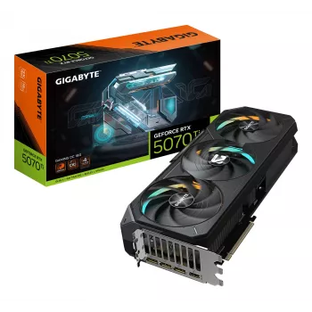 GIGABYTE GeForce RTX 5070 Ti GAMING OC 16G vaizdo plokštė – 16 GB GDDR7, 256 bitų, PCI-E 5.0, 2588 MHz šerdies dažnis, 3 x DP 2.1a, 1 x HDMI 2.1b, NVIDIA DLSS 4, GV-N507TGAMING OC-16GD