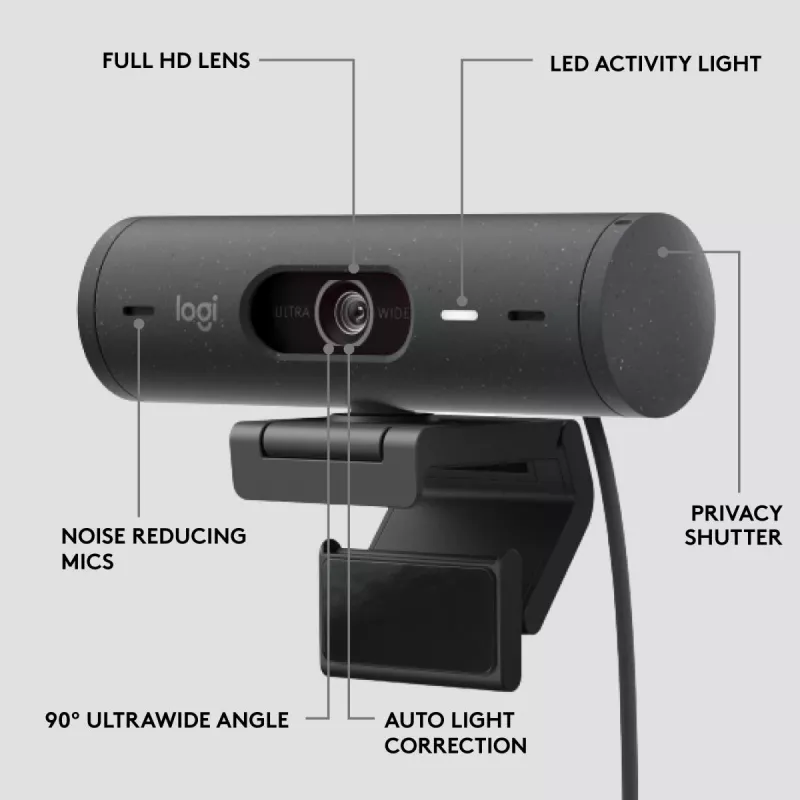 LOGITECH Brio 500 Full HD Webkamera Graphite