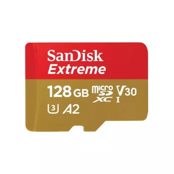 WESTERN DIGITAL Extreme Micro SDXC 128GB+SD adapteris 190MB/s 90MB/s A2 C10 V30 UHS-I U3