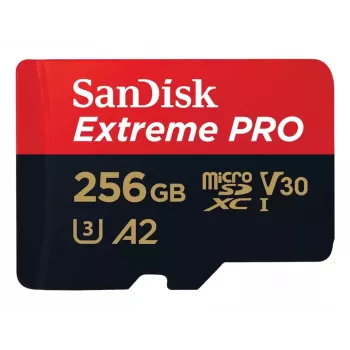 WESTERN DIGITAL Extreme PRO Micro SDXC 256GB+SD adapteris 200MB/s 140MB/s A2 C10 V30 UHS-I U3