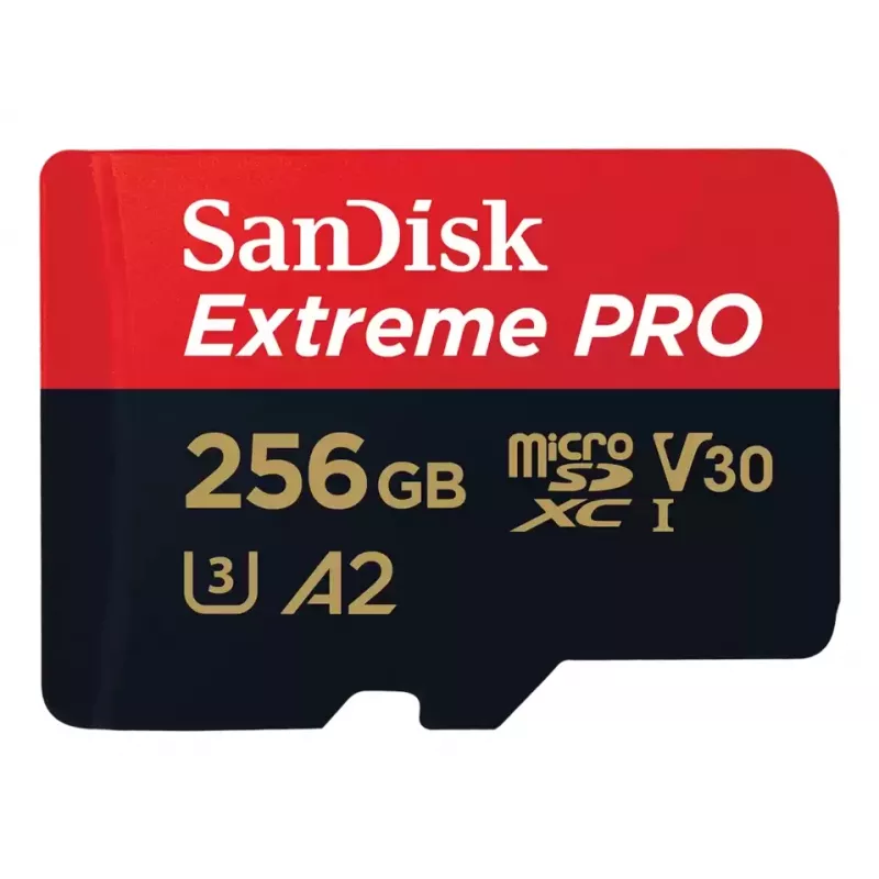 WESTERN DIGITAL Extreme PRO Micro SDXC 256GB+SD adapteris 200MB/s 140MB/s A2 C10 V30 UHS-I U3
