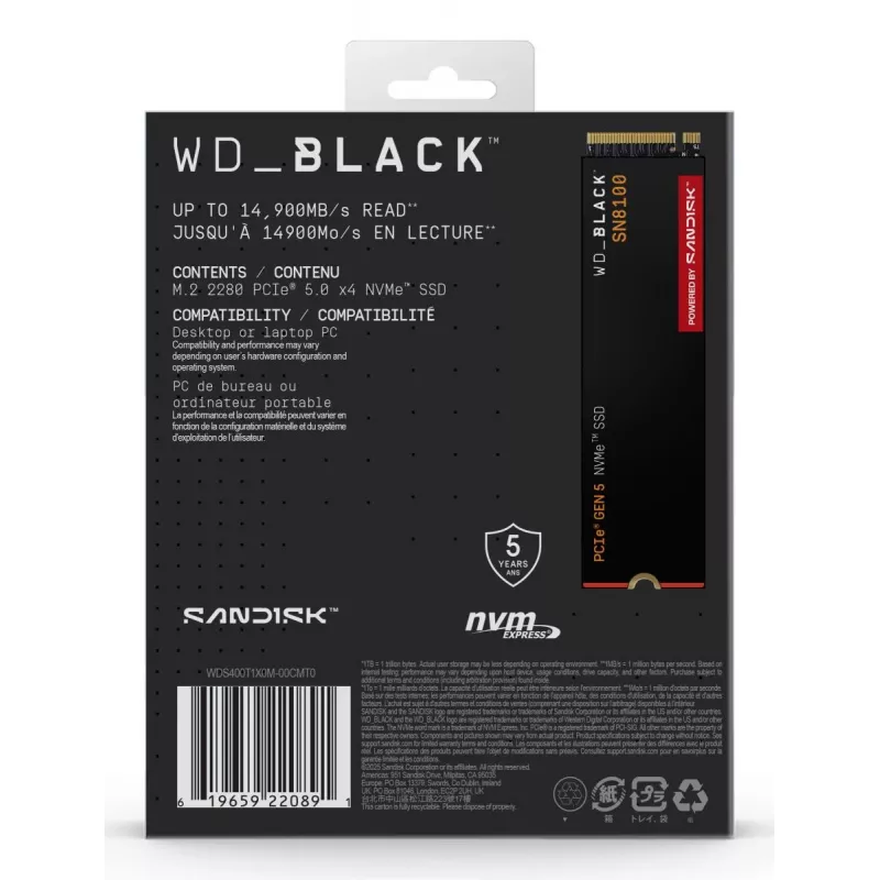 WESTERN DIGITAL SSD - WD_Juoda SN8100 - 4TB - M.2 2280