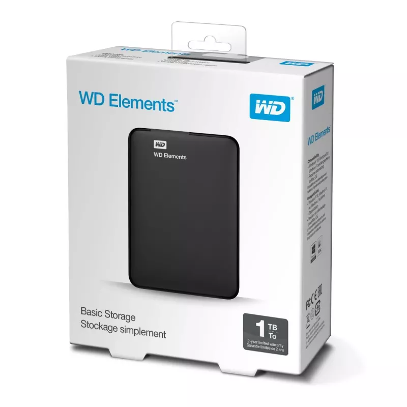 Išorinis kietasis diskas Western Digital 1TB 2.5 colio USB 3.2 Gen 1 WDBUZG0010BBK-WESN