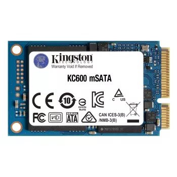 Kingston Technology 256G SSD KC600 SATA3 mSATA, 256 GB, mSATA, 550 MB/s, 6 Gbit/s