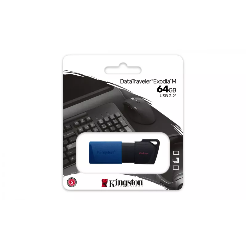 Kingston Technology DataTraveler 64GB USB3.2 Gen 1 Exodia M (Juoda + Blue)