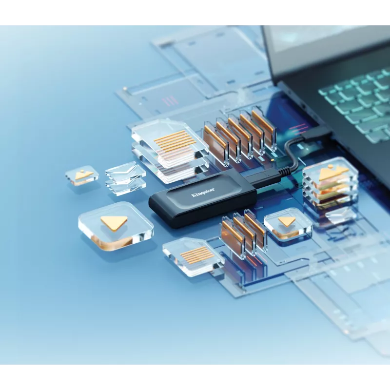 Kingston Technology 2TB XS1000 išorinis USB 3.2 Gen 2 nešiojamasis SSD diskas
