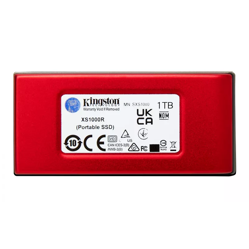 Kingston Technology 1TB XS1000 raudonas išorinis USB 3.2 Gen 2 nešiojamasis kietojo kūno diskas