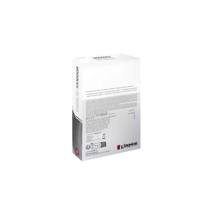 Kingston Technology 1TB XS1000 raudonas išorinis USB 3.2 Gen 2 nešiojamasis kietojo kūno diskas