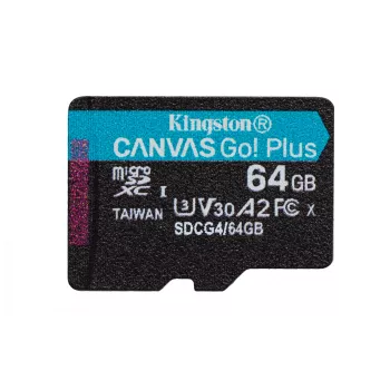 „Kingston Technology“ 64 GB „microSDXC Canvas Go Plus Gen4“ 200 MB/s A2 U3 V30 kortelė su adapteriu