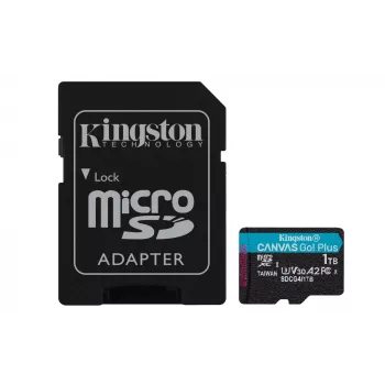 „Kingston Technology“ 1TB microSDXC „Canvas Go Plus Gen4“ 200MB/s A2 U3 V30 kortelė su adapteriu