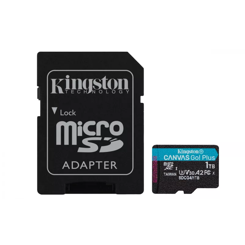 „Kingston Technology“ 1TB microSDXC „Canvas Go Plus Gen4“ 200MB/s A2 U3 V30 kortelė su adapteriu