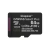 „Kingston Technology“ 64 GB „microSDXC Canvas Select Plus Gen3“ 100 MB/s A1 kortelė su adapteriu