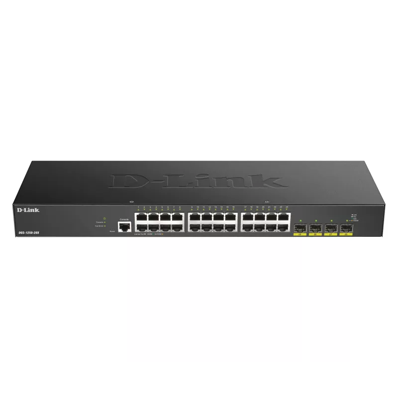 D-Link 24 prievadų Gigabit išmanusis valdomas jungiklis su 4x 10G SFP+