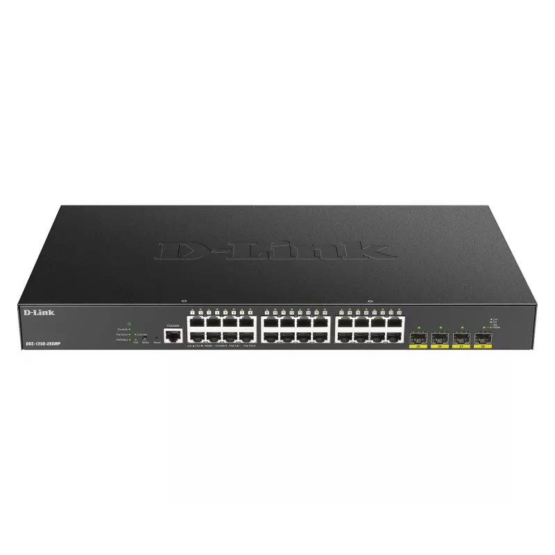 D-Link 24 prievadų Gigabit PoE išmanusis valdomas jungiklis su 4x 10G SFP+, 370 W