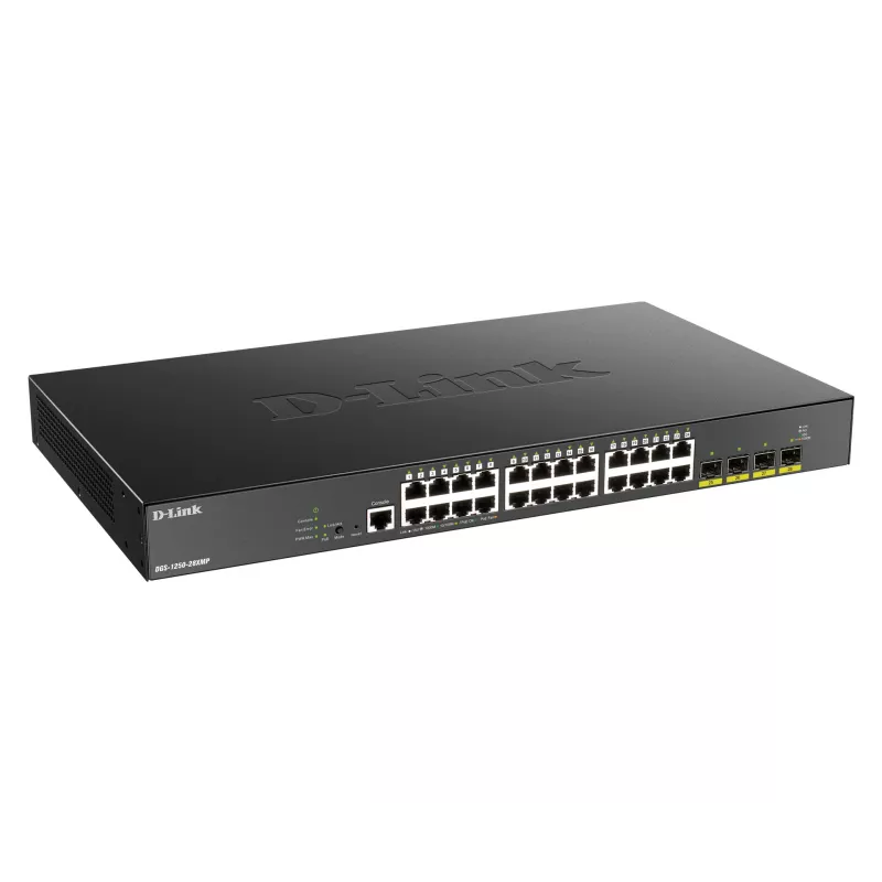 D-Link 24 prievadų Gigabit PoE išmanusis valdomas jungiklis su 4x 10G SFP+, 370 W