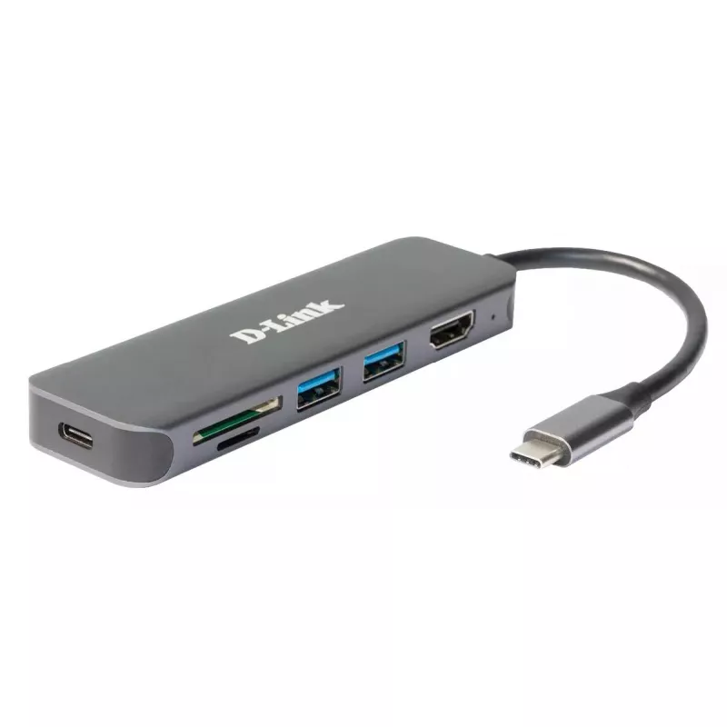 D-Link 6-in-1 USB-C Hub su HDMI / kortelių skaitytuvu / Power Delivery