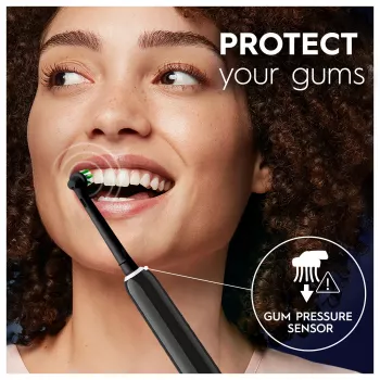 Oral-B Pro 1 Cross Action suaugusiesiems skirta rotacinė osciliuojanti dantų šepetėlė juoda