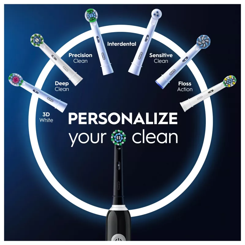 Oral-B Pro 1 Cross Action suaugusiesiems skirta rotacinė osciliuojanti dantų šepetėlė juoda