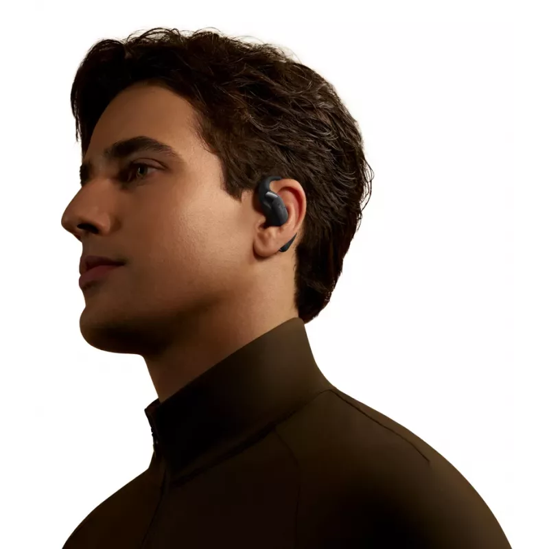 Ausinės JLAB AUDIO SHOKZ OpenFit 2 — kaulinio laidumo, belaidės, atviros ausies su ausies kabliuku, juodos