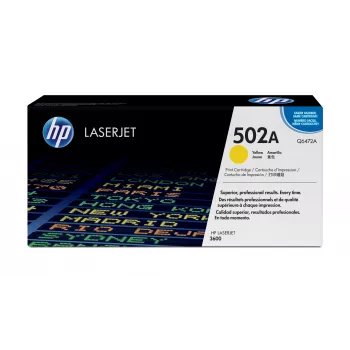 HP 502A geltonas originalus LaserJet tonerio kasetė, 4000 puslapių, geltona, 1 vnt.