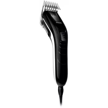 Philips šeimos plaukų kirpimo mašinėlė QC5115/15, juoda, balta, 3 mm, 2,1 cm, 4,1 cm, kintamoji srovė, 4,1 cm