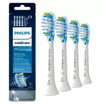 Philips Sonicare C3 Premium Plaque Defence HX9044/17 4x balti sonic dantų šepetėlių galvutės