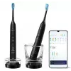 Soninis elektrinis dantų šepetėlis Philips DiamondClean 9000 HX9914/54, 2 rankenos, 5 režimai, juodas, Bluetooth, 1 įkroviklis