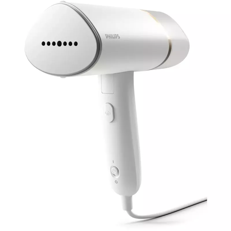 Rankinis garintuvas Philips 3000 serija STH3020/10 – 1000 W, 20 g/min nuolatinis garas, 0,12 l nuimamas bakelis, 2 m laidas, kelioninis dizainas, baltas