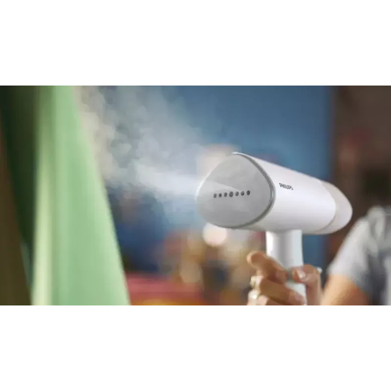 Rankinis garintuvas Philips 3000 serija STH3020/10 – 1000 W, 20 g/min nuolatinis garas, 0,12 l nuimamas bakelis, 2 m laidas, kelioninis dizainas, baltas
