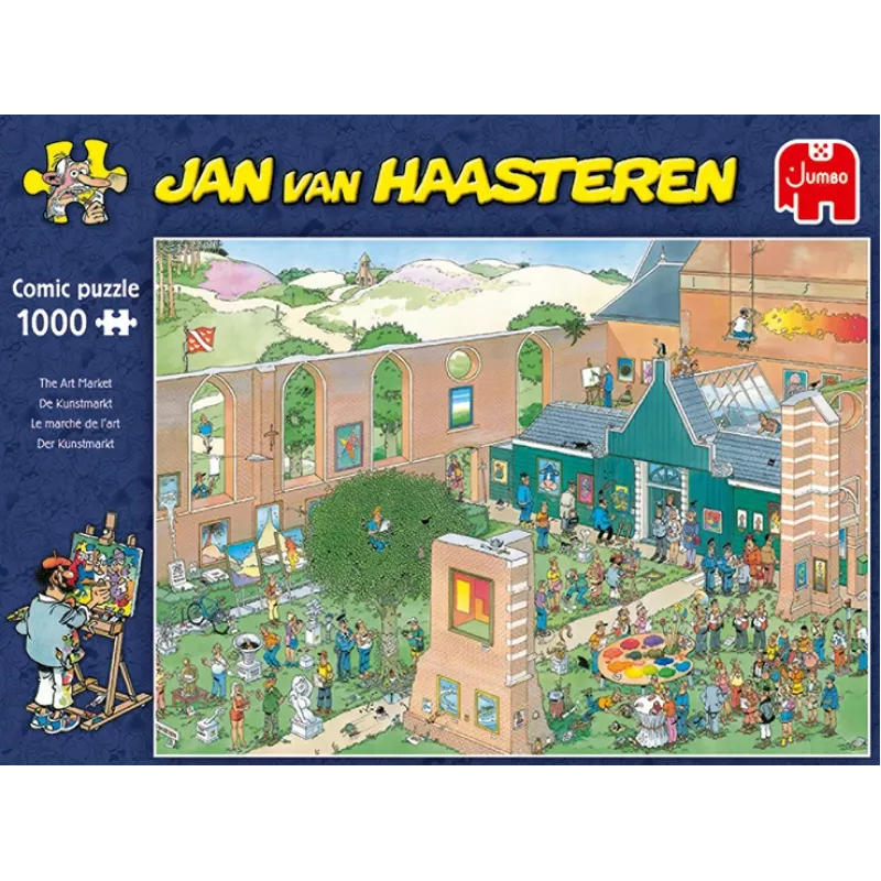 Jan van Haasteren Menų turgus 1000 dalių, 1000 vnt., Komiksai, 12 m.
