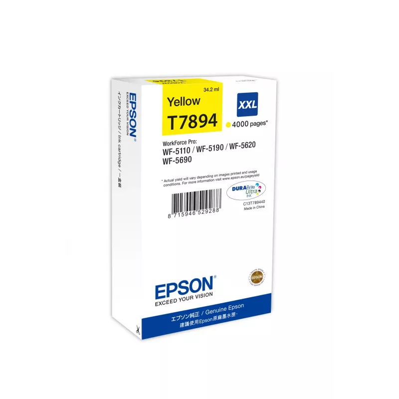 Kasetė Epson Ink C13T789440 T7894XXL XXL Geltona