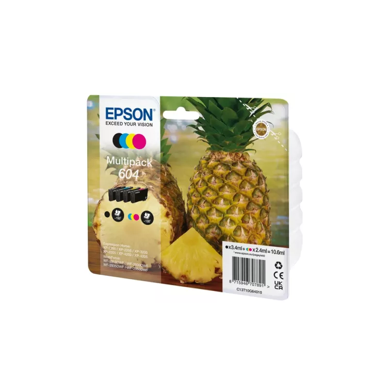 Epson 604 rašalo kasetė 4 vnt. Originali standartinės išeigos juoda, žydra, purpurinė, geltona